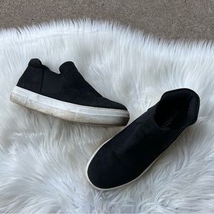 Unr8ed Black and White Platform Slip-On Sneakers